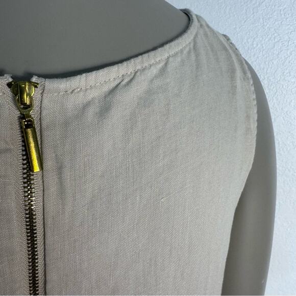 Linen Sleeveless Shift Dress Minimalist Capsule Wardrobe Cynthia Rowley Size 14 - Picture 8 of 10